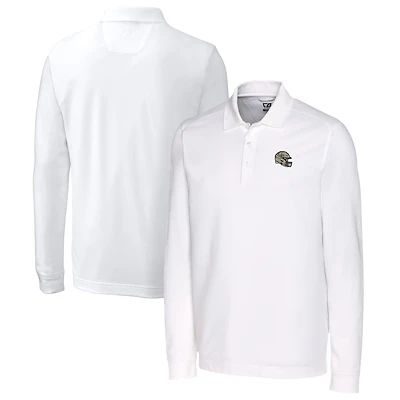 Men's Cutter & Buck  White New Orleans Saints Helmet Advantage Tri-Blend Pique Long Sleeve Polo