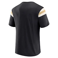 Men's Darius Rucker Collection by Fanatics  Black New Orleans Saints Football Stripe Sleeve T-Shirt
