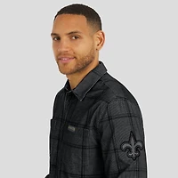 Chemise boutonnée en velours côtelé micro noir à carreaux des Saints de la Nouvelle-Orléans pour homme collection Darius Rucker par Fanatics