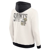 Men's Darius Rucker Collection by Fanatics Cream New Orleans Saints Distressed Graphics Full-Zip Hoodie