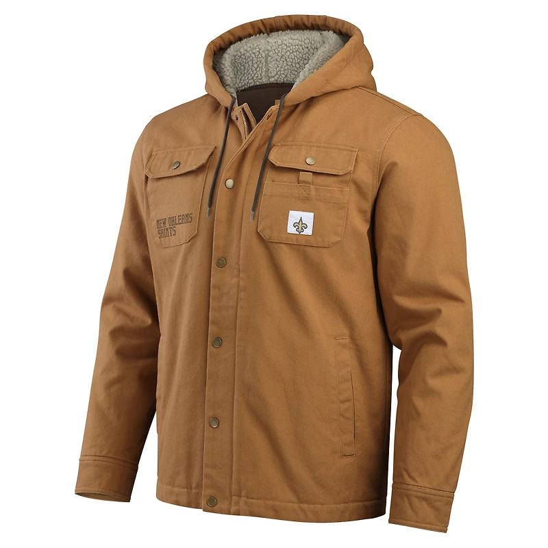 Veste à capuche entièrement zippée en toile pour homme Darius Rucker Collection by Fanatics Tan New Orleans Saints