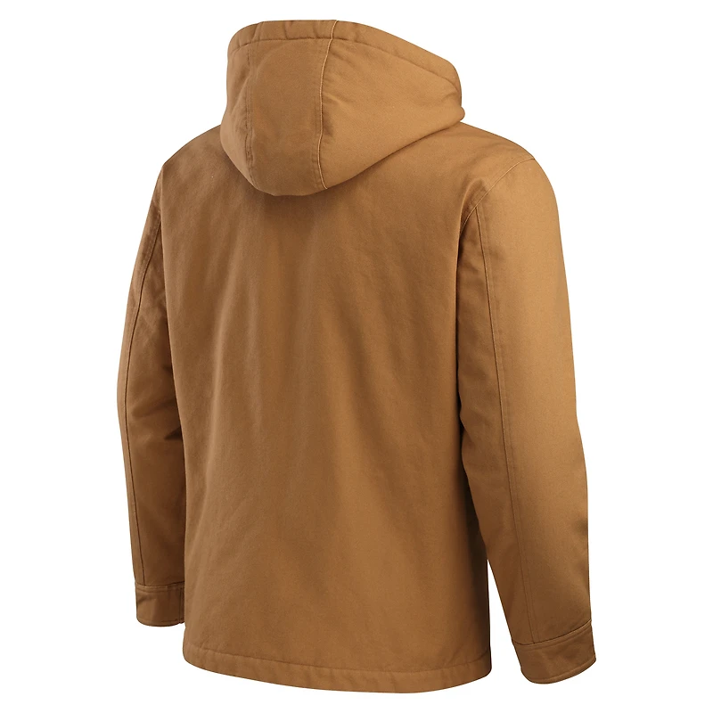 Men's Darius Rucker Collection by Fanatics Tan New Orleans Saints Canvas Full-Zip Hoodie Jacket