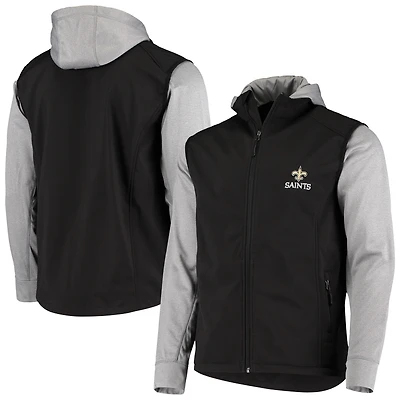 Blouson à glissière intégrale Dunbrooke New Orleans Saints Alpha noir/gris pour hommes
