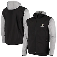 Blouson à glissière intégrale Dunbrooke New Orleans Saints Alpha noir/gris pour hommes