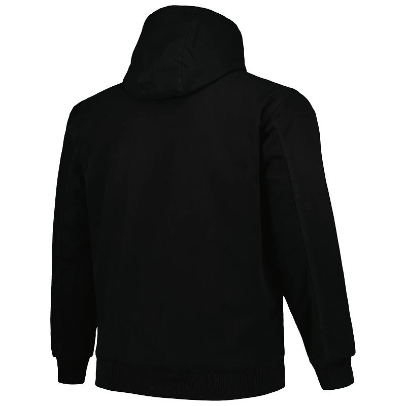 Dunbrooke Black New Orleans Saints Big & Tall Dakota Veste à capuche en toile entièrement zippée pour homme