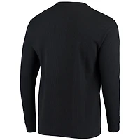 T-shirt à manches longues pour homme Dunbrooke New Orleans Saints Logo Maverick Thermal Henley noir