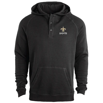 Men's Dunbrooke Black New Orleans Saints Montana Raglan Thermal Hoodie