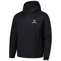 Men's Dunbrooke Black New Orleans Saints Tropic Waterproof Packable Full-Zip Hoodie Jacket