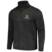 Men's Dunbrooke Heather Black New Orleans Saints Explorer Tech Full-Zip Jacket