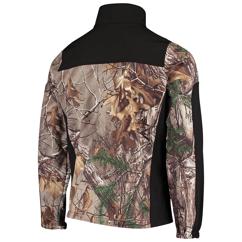 Veste softshell zippée intégrale Dunbrooke Realtree Camo/Noir New Orleans Saints Circle Hunter pour homme