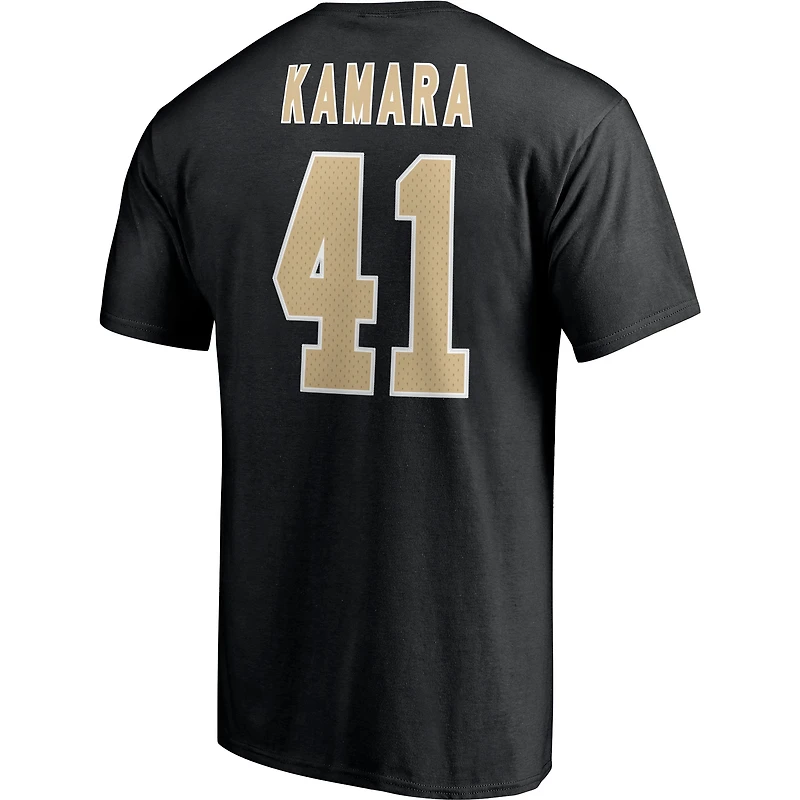 Men's Fanatics Alvin Kamara Black New Orleans Saints Player Icon Name & Number T-Shirt