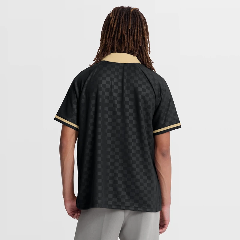 Polo raglan à col en V noir et or New Orleans Saints de Fanatics pour homme