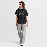 Men's Fanatics Black/Gold New Orleans Saints Homerun Raglan V-Neck Polo