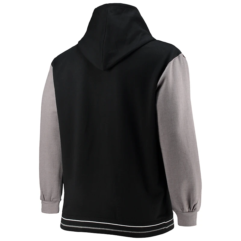 Men's Fanatics Black/Gray New Orleans Saints Big & Tall Block Party Pullover Hoodie