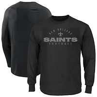 T-shirt à manches longues noir Fanatics New Orleans Saints pour homme, coupe grande taille