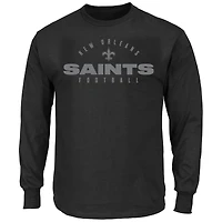 T-shirt à manches longues noir Fanatics New Orleans Saints pour homme, coupe grande taille