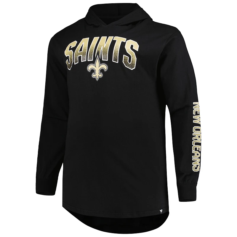 Men's Fanatics Black New Orleans Saints Big & Tall Front Runner Pullover Hoodie
