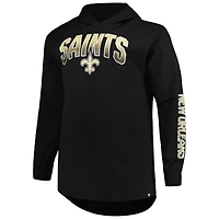 Men's Fanatics Black New Orleans Saints Big & Tall Front Runner Pullover Hoodie