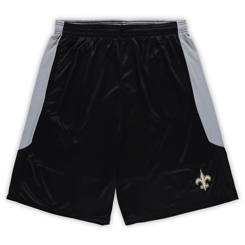 Short noir avec logo de l'équipe Fanatics New Orleans Saints Big & Tall pour hommes