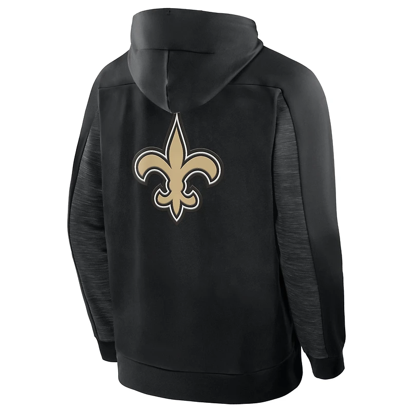 Men's Fanatics Black New Orleans Saints Checkdown Pass Full-Zip Hoodie