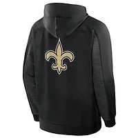Men's Fanatics Black New Orleans Saints Checkdown Pass Full-Zip Hoodie