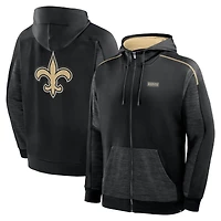 Men's Fanatics Black New Orleans Saints Checkdown Pass Full-Zip Hoodie