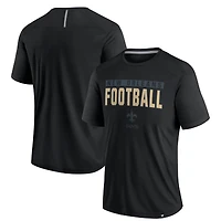 T-shirt noir Fanatics pour homme, défenseur des Saints de la Nouvelle-Orléans.