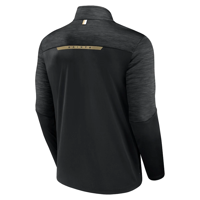 Men's Fanatics Black New Orleans Saints Defender Evo Quarter-Zip Jacket