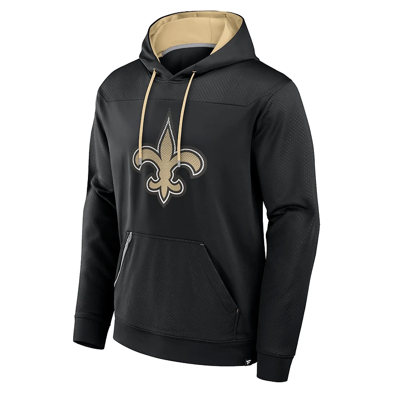 Sweat à capuche en polaire noir New Orleans Saints Defender pour homme Fanatics