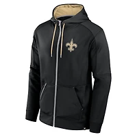 Men's Fanatics Black New Orleans Saints Defender Full-Zip Hoodie