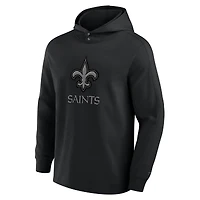 Men's Fanatics Black New Orleans Saints Elements Blaze Tri-Blend Long Sleeve Hoodie T-Shirt
