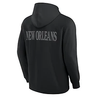Men's Fanatics Black New Orleans Saints Elements Blaze Tri-Blend Long Sleeve Hoodie T-Shirt