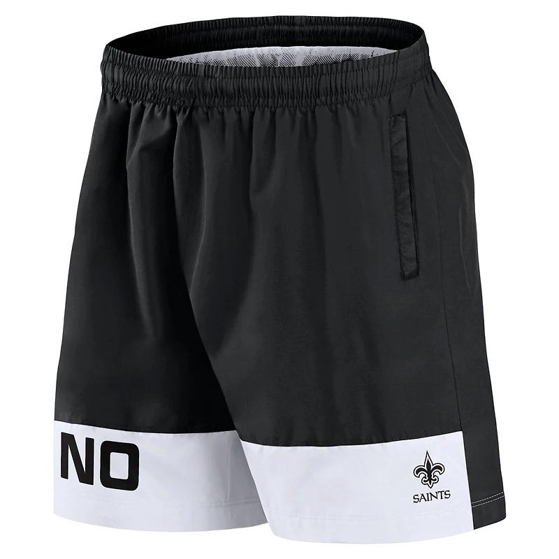 Short noir Fanatics New Orleans Saints Elements pour hommes