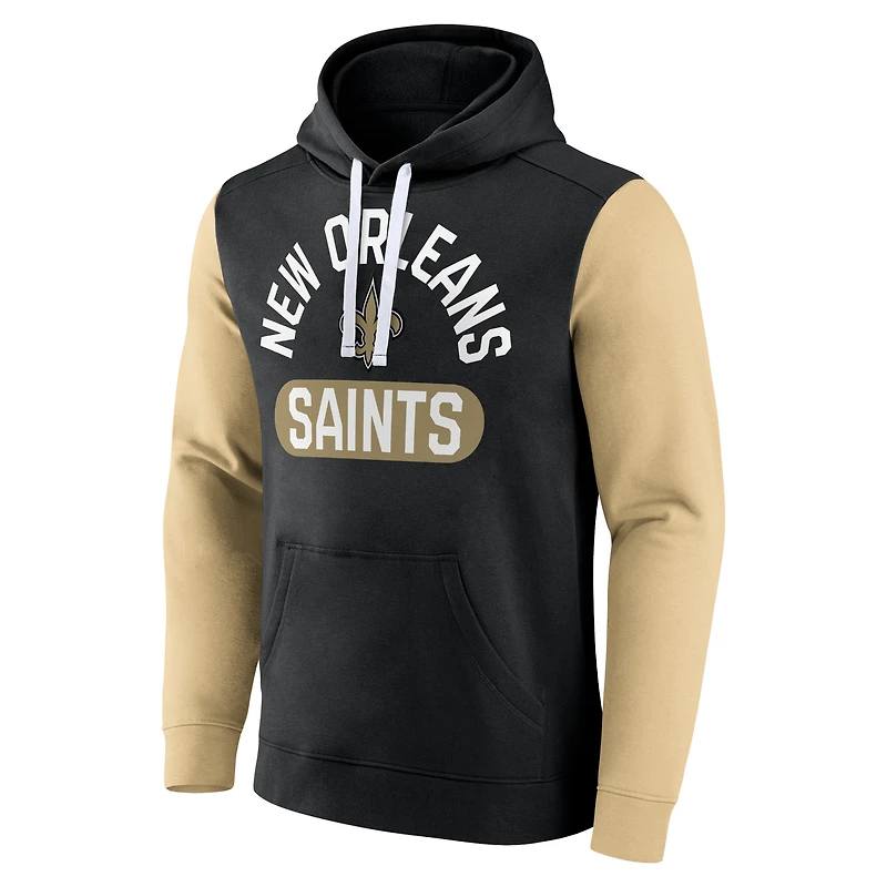 Men's Fanatics Black New Orleans Saints Extra Point Pullover Hoodie