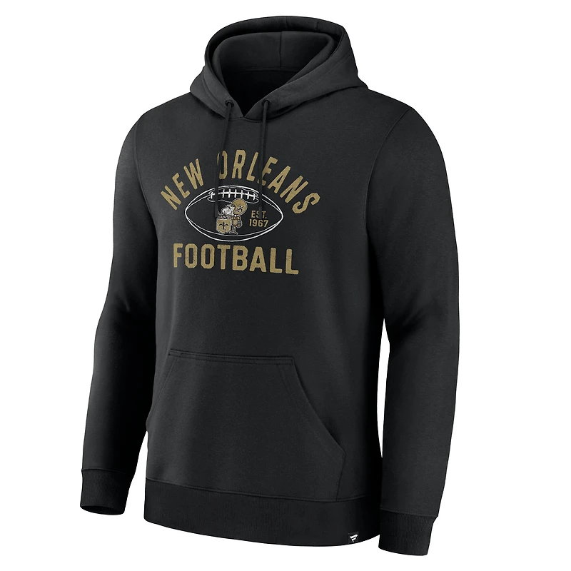 Men's Fanatics Black New Orleans Saints Fumblerooski Legacy Pullover Hoodie