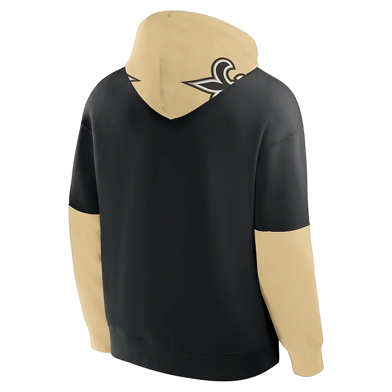 Sweat à capuche noir Fanatics pour homme avec logo des New Orleans Saints