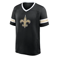 Men's Fanatics Black New Orleans Saints Hometown Premium Hashmark V-Neck T-Shirt