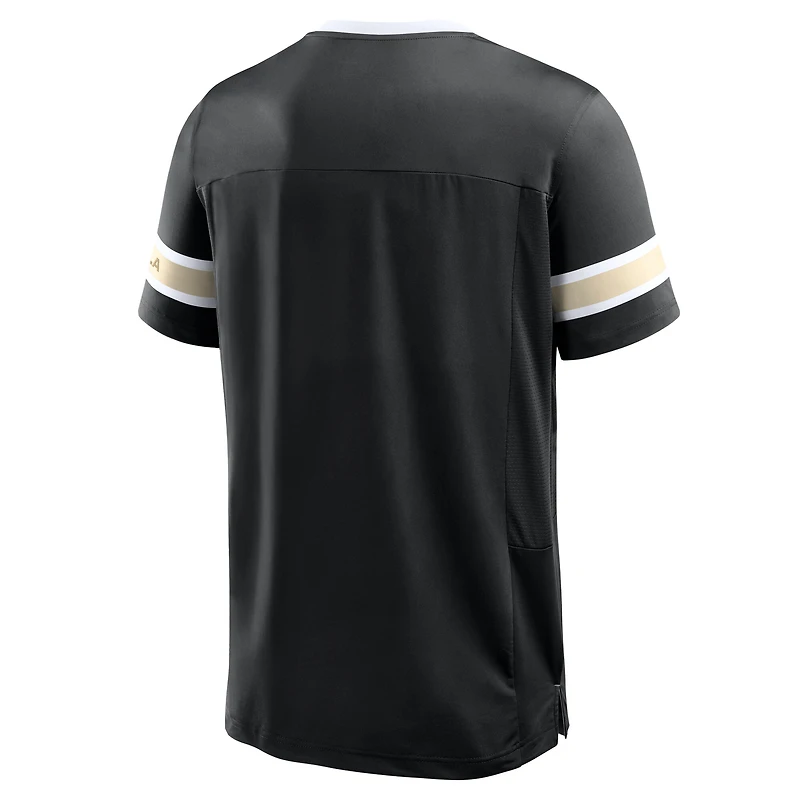 Men's Fanatics Black New Orleans Saints Hometown Premium Hashmark V-Neck T-Shirt