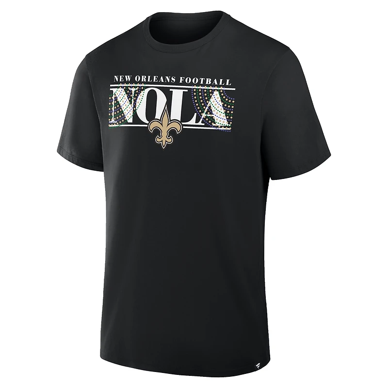 T-shirt noir fanatique pour homme, véritable favori des Saints de la Nouvelle-Orléans