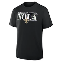 T-shirt noir fanatique pour homme, véritable favori des Saints de la Nouvelle-Orléans