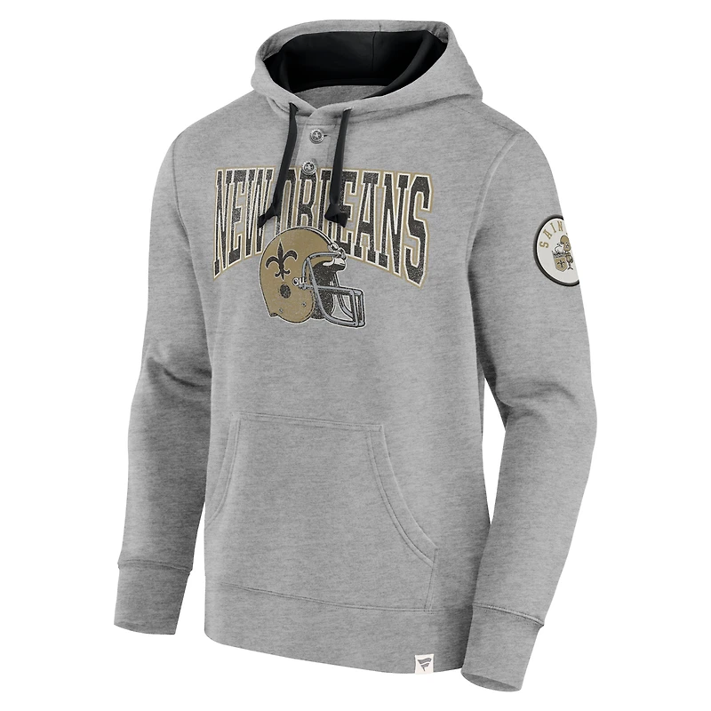 Men's Fanatics  Black New Orleans Saints Label Maker Pullover Hoodie