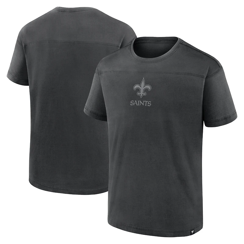 T-shirt noir ton sur pour homme, modèle Fanatics, des Saints de la Nouvelle-Orléans