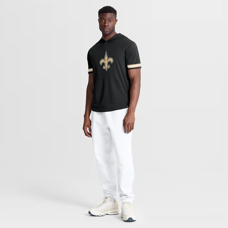 Men's Fanatics Black New Orleans Saints Optimal Play Short Sleeve Hooded T-Shirt