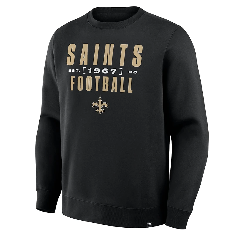 Men's Fanatics Black New Orleans Saints Powerful Throw Legacy Pullover Sweatshirt