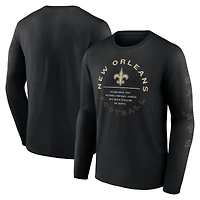 T-shirt noir à manches longues Fanatics New Orleans Saints Stat Sheet pour hommes