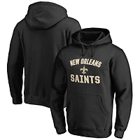 Men's Fanatics Black New Orleans Saints Victory Arch Team Fitted Pullover Hoodie