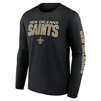 Men's Fanatics Black New Orleans Saints Wordmark Go the Distance Long Sleeve T-Shirt
