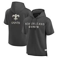Men's Fanatics Charcoal New Orleans Saints Elements Future Ground Lettering Short Sleeve Pullover Hoodie