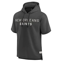 Men's Fanatics Charcoal New Orleans Saints Elements Future Ground Lettering Short Sleeve Pullover Hoodie