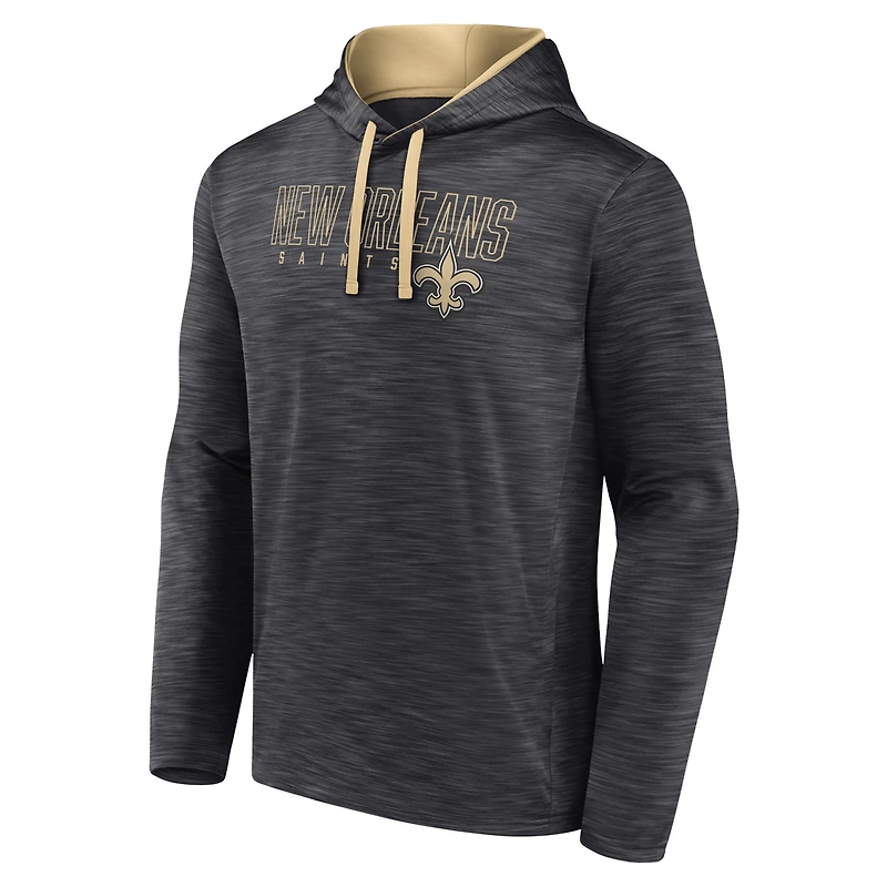 Men's Fanatics Heather Charcoal New Orleans Saints Hook and Ladder Pullover Hoodie